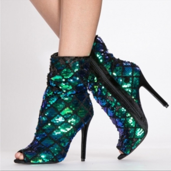 Charlotte Russe Heel Slouch Peep Toe Bootie (Can fit an 8) Dress Available - Picture 2 of 4